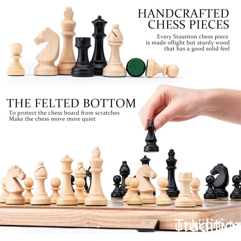 Exquisite international chess set, rose gold and black metal lock design - 15*15*2inch
