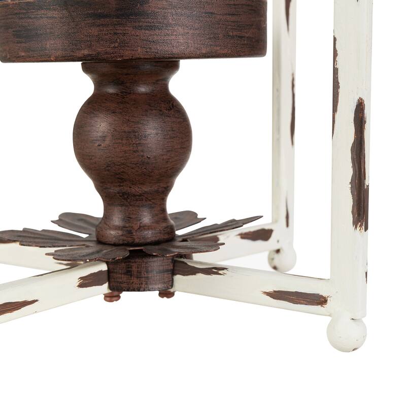 Glitzhome Set of 2 Farmhouse Metal Decorative Lanterns Hanging Candle Holders Wedding Decor