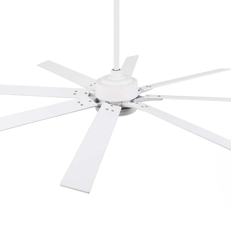 65" Integrated LED White Dimmable Ceiling Fan with Light and Remote - 65" D x 65" W x 13.4" H