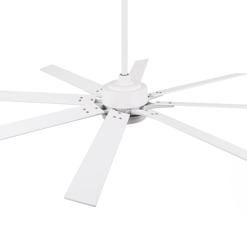 65 in. Integrated LED White Dimmable Ceiling Fan with Light and Remote - 65" D x 65" W x 13.4" H