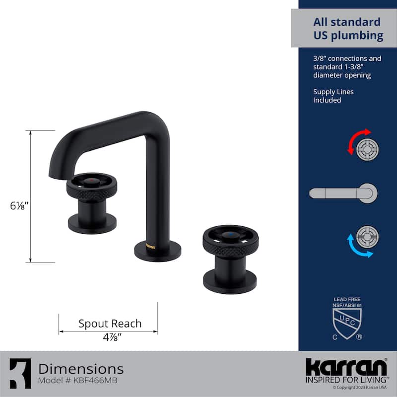 Karran USA KBF466 Tryst 1.2 GPM Widespread Bathroom Faucet