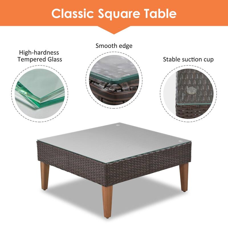Outdoor Wicker Weaving Conversation Combo Set of 4