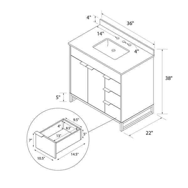 CosmoLiving Leona 36 inch Bathroom Vanity Bed Bath & Beyond 36964204
