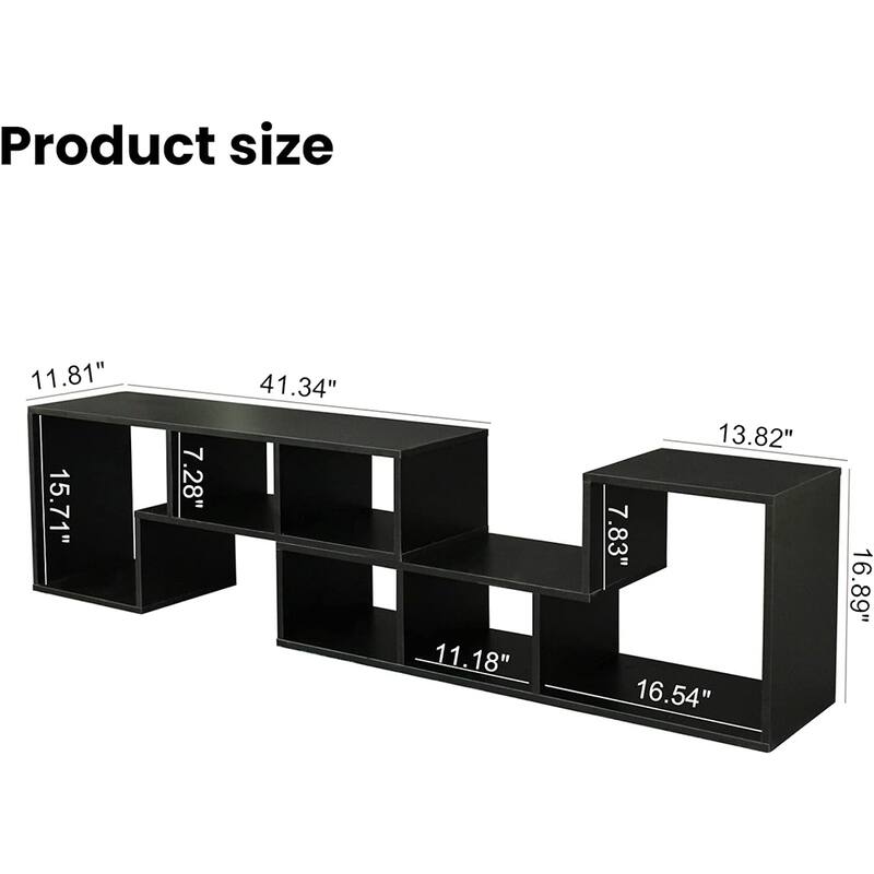 Mieres Modern Entertainment Center with Open Storage Shelves, TV Console Stand - n/a