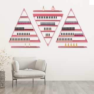 Metal Nail Polish Display Rack Floating Organizer Shelf Set - Bed Bath ...