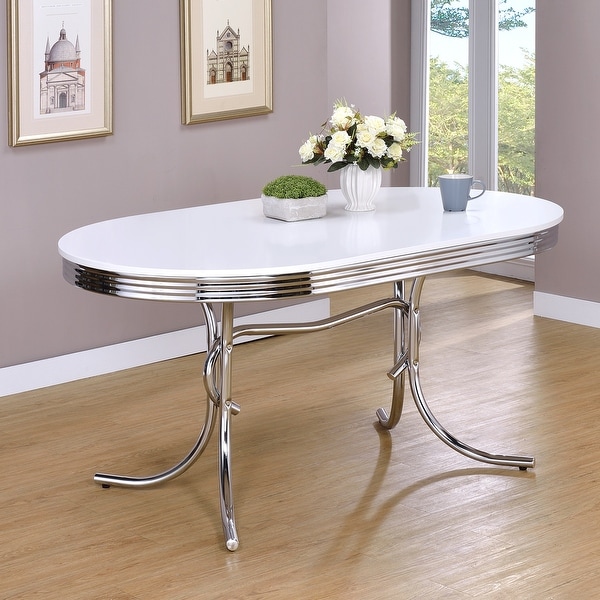 Nostalgic Vintage Bistro Design Chrome Base Dining Set Bed Bath