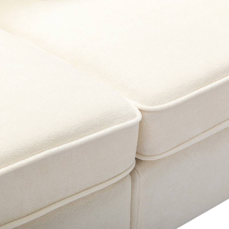 Compact 2-Seater Loveseat Sofa, Plush Cushion Couch for Small Spaces, Living Room, or Dorm