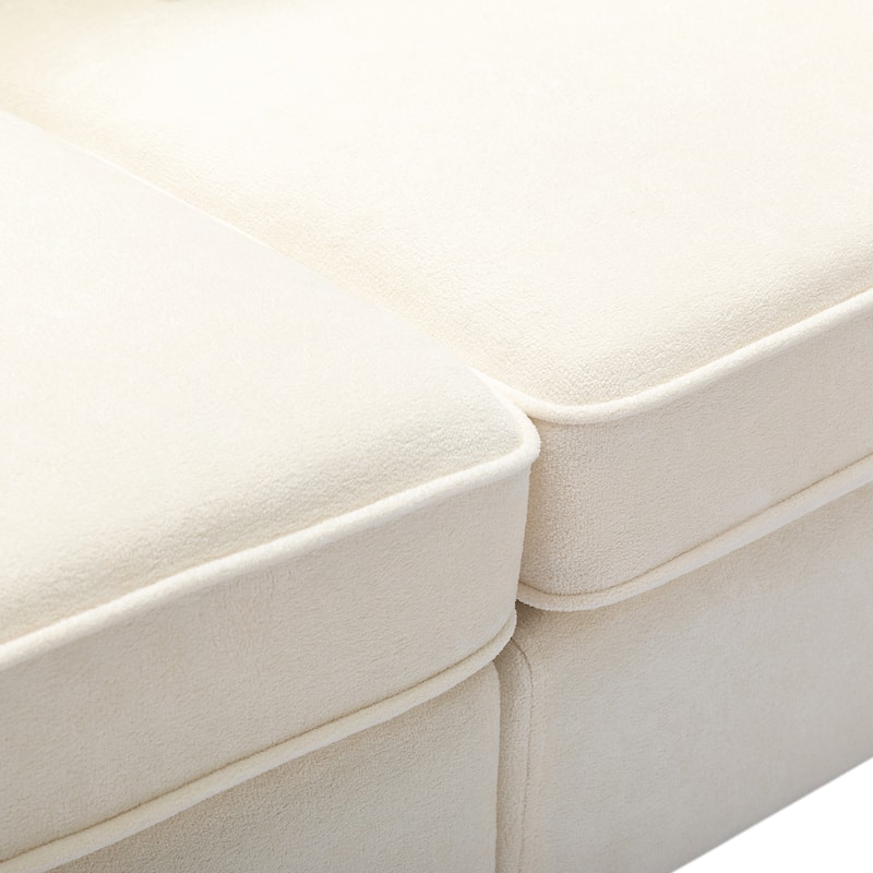 Living Room Fabric Sofa, 79.5" Modern Loveseat Sofa with Wide Armrests and Plush Cushions, for Apartment, Bedroom