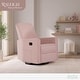 preview thumbnail 14 of 18, Evolur Raleigh Glider in Light Sand, Upholstered Plush Seating 360° Swivel Glider Rocking Chair
