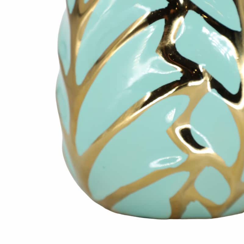 Sagebrook Home Leaf Ceramic Accent Vase