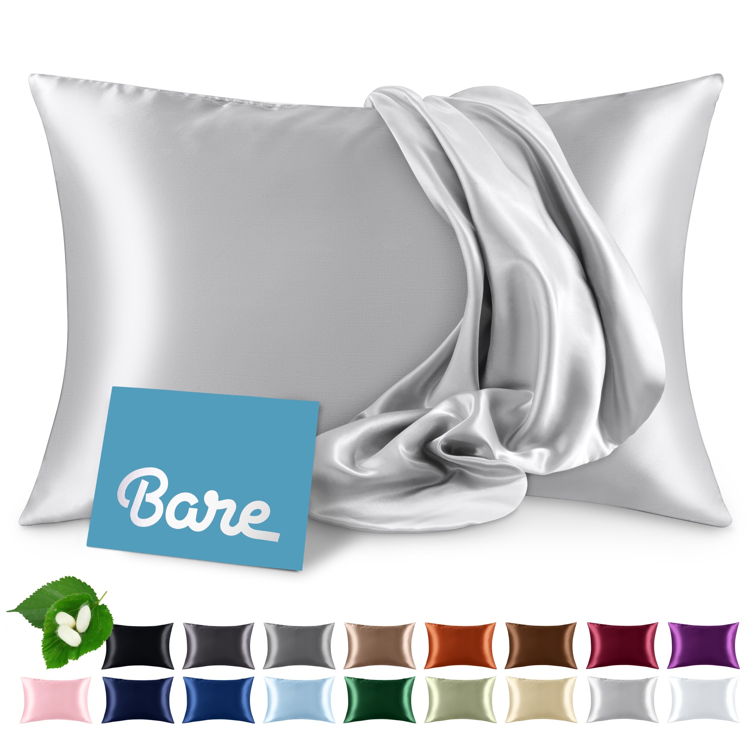 Bare Home Mulberry Silk Pillowcase for Hair and Skin 19 Momme Silk Bed Bath Beyond 37922259