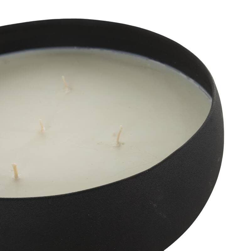 Beige, Black or Cream Metal Scented Textured 63oz 5 Wick Decorative Candle with White Wax