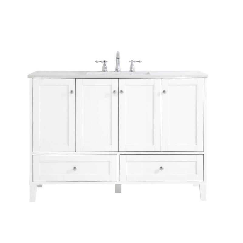 Elegant Lighting Sommerville 48" Free Standing Single Basin Vanity Set - White
