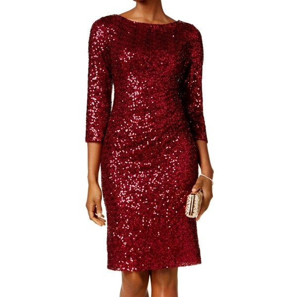 jessica howard sequined ruched sheath dress