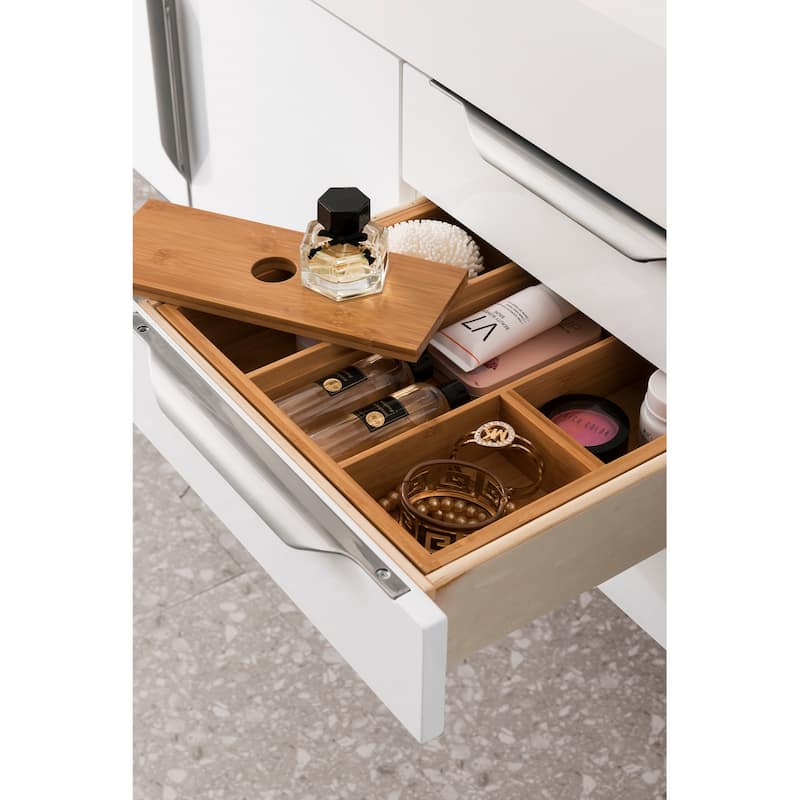 James Martin Vanities Mercer Island 48" Single Vanity, Glossy White with Brushed Nickel Hardware