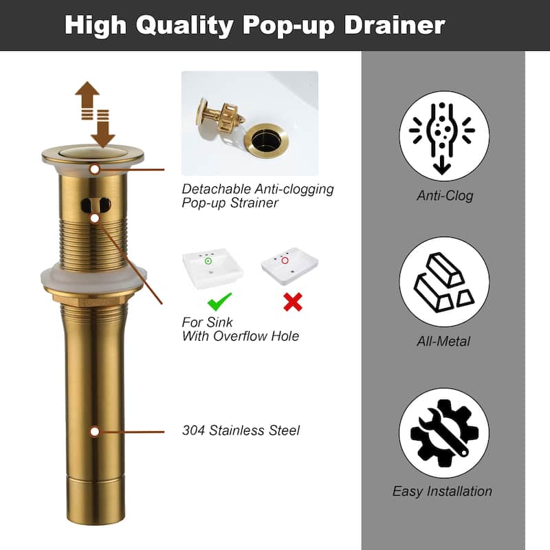4 in. Centerset Double Handle Low-Arc Bathroom Faucet with Pop-Up Drain Included