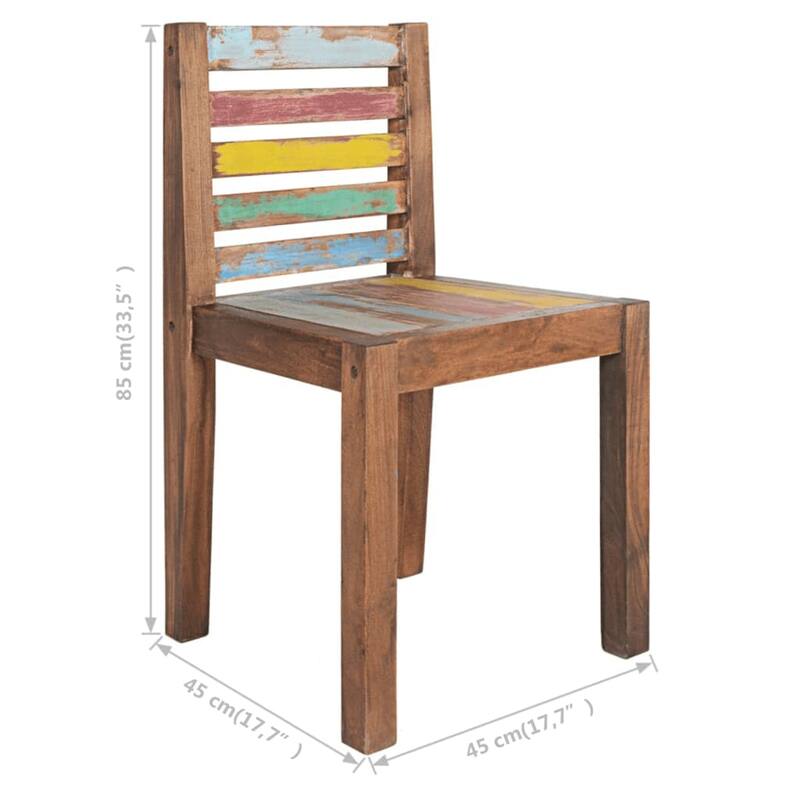 vidaXL Dining Chairs Accent Side Chair Reclaimed Wood Solid Reclaimed Wood - 17.7" x 17.7" x 33.5"
