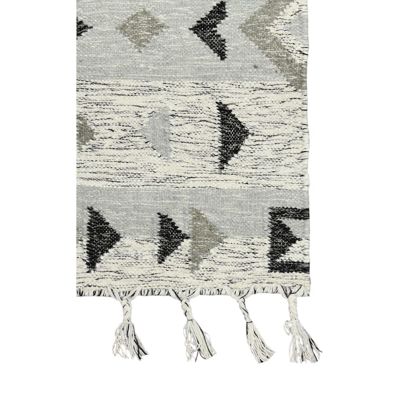The Curated Nomad Southwestern Silver Flatweave Area Rug