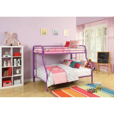 78" X 54" X 60" Twin Over Full Purple Metal Tube Bunk Bed