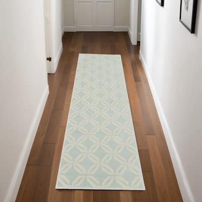 Felid Power Loomed Abstract Stain Resistant Area Rug By HomeRoots - 87' X '27' X '0.5