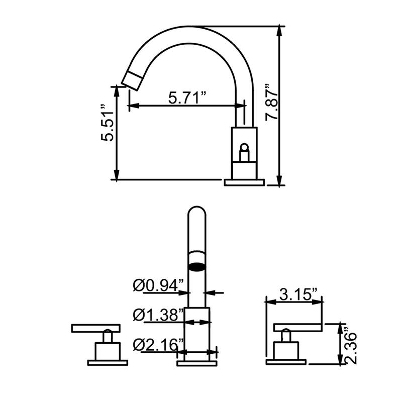 Rbrohant Widespread Faucet 2-handle Bathroom Faucet