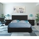 preview thumbnail 33 of 36, Hindes Faux Leather Upholstered Platform Bedroom Set (Multiple Colors) Black - Eastern King - 3 Piece