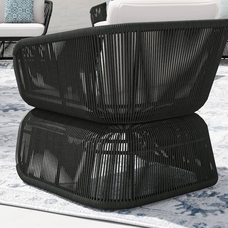 Corvus Ida Outdoor Wicker Club Chair with Sunbrella Cushion and Pillow