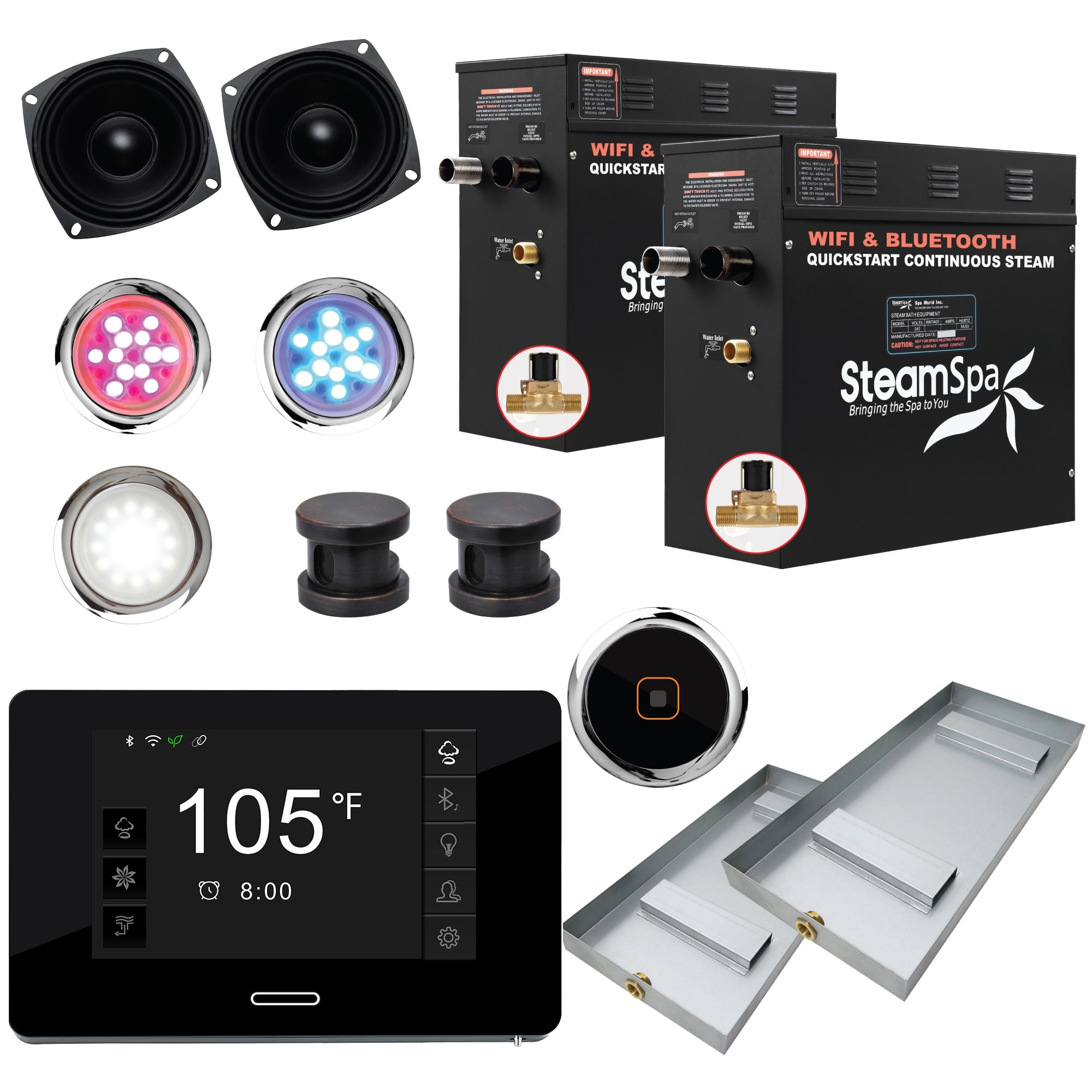 SteamSpa BKT1500-A Black Series Wifi and Bluetooth 15kW QuickStart