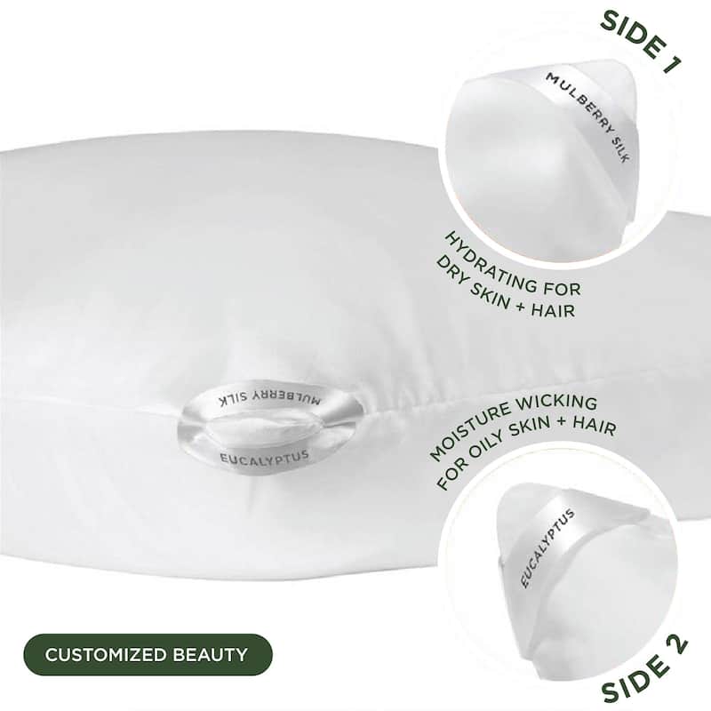 NIGHT® Dual-Sided Silk & Eucalpyptus Pillowcase