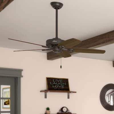 Hunter 52" Builder Elite Ceiling Fan w/Pull Chains - Traditional, Casual, Transitional