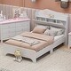 preview thumbnail 12 of 20, Wooden Twin Size House Bed with Storage Headboard ,Kids Bed with Storage Shelf,Grey White