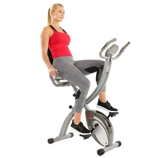 Sunny Health Fitness Folding Magnetic Semi Recumbent Bike SF