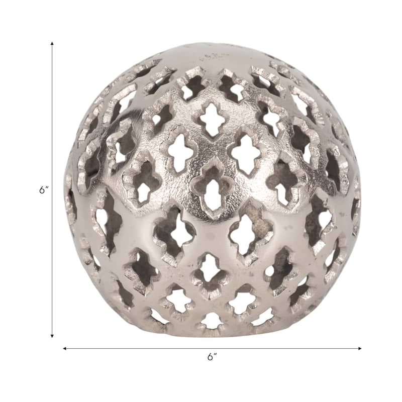 Sagebrook Home Decorative Metal Orb Contemporary Cut-Out Aluminum Orb Sculpture