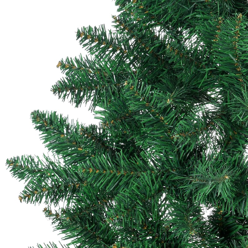HOMCOM 5ft Half Artificial Christmas Tree Holiday Décor with 229 Branches, Auto Open, Steel Base, Green - 4.89 ft
