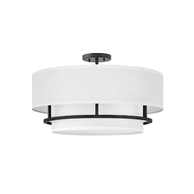 Hinkley Lighting Graham 4 Light 23" Wide Semi-Flush Drum Ceiling