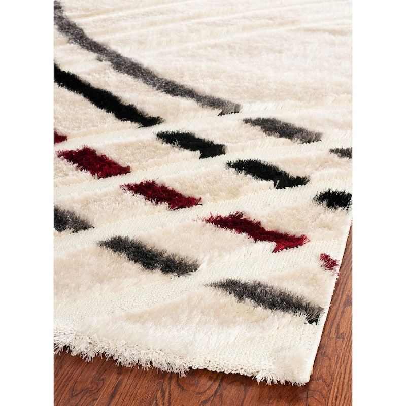 SAFAVIEH Miami Shag Floretta Abstract Silky Rug - 8'6" x 12' - Beige/Multi