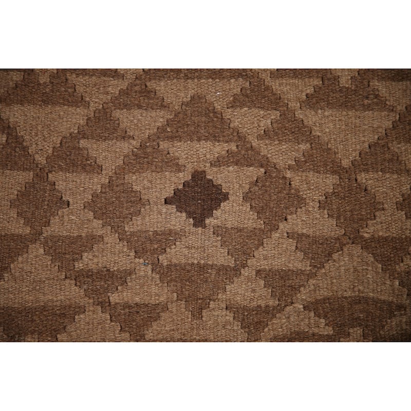 Reversible Kilim Area Rug Flat-weave Geometric Wool Carpet - 3'4" x 5'2"