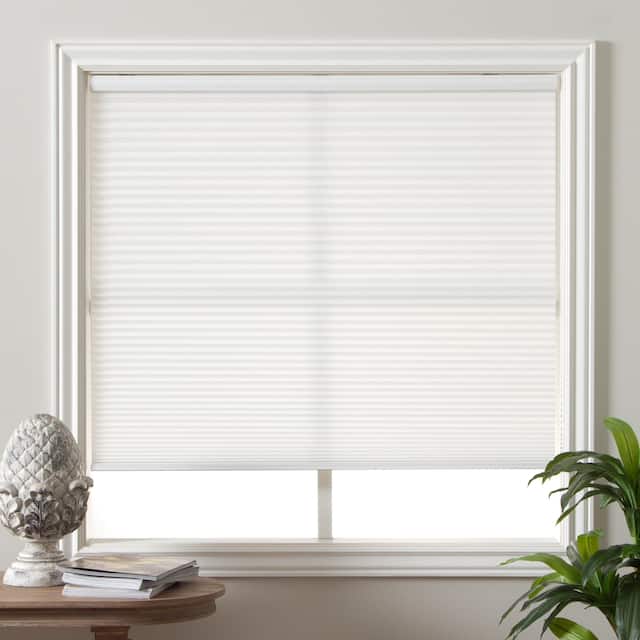 Arlo Blinds Pure White Light Filtering Cordless Cellular Shades - 58"W x 60"H