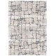 preview thumbnail 10 of 12, SAFAVIEH Fontana Shag Rosaleen Modern Abstract 2-inch Thick Rug 4' x 6' - Ivory/Grey - Rectangle