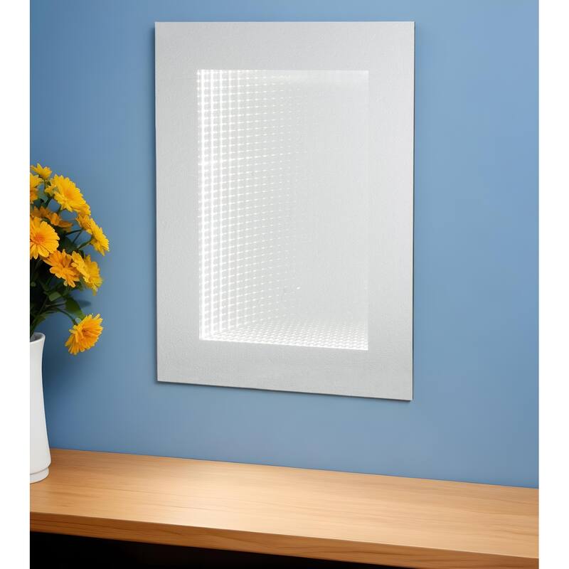 HomeRoots 32" Silver Lighted Frame Accent Mirror - 23.8' X '31.5' X '2 - Silver - 23.8' X '31.5' X '2