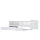 preview thumbnail 15 of 18, Twin Platform Bed with Guardrail, Trundle, and Semi-Enclosed Fence, Pink