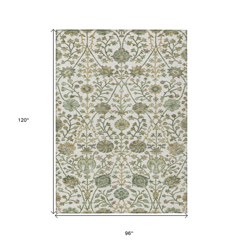 HomeRoots Floral Transitional Rectangle Outdoor Rug
