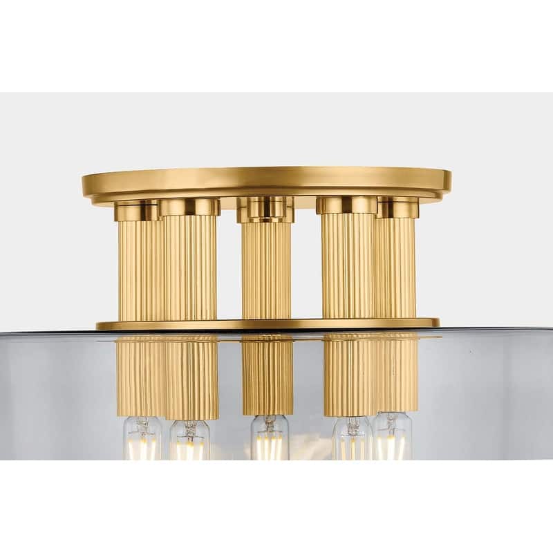 Hudson Valley Lighting 5135 Crystler 5 Light 15" Wide Flush Mount