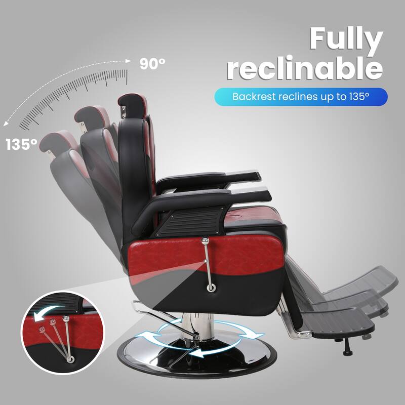 Upgrated Hydraulic Reclining Barber Chair Salon Chairs for Hair Stylist