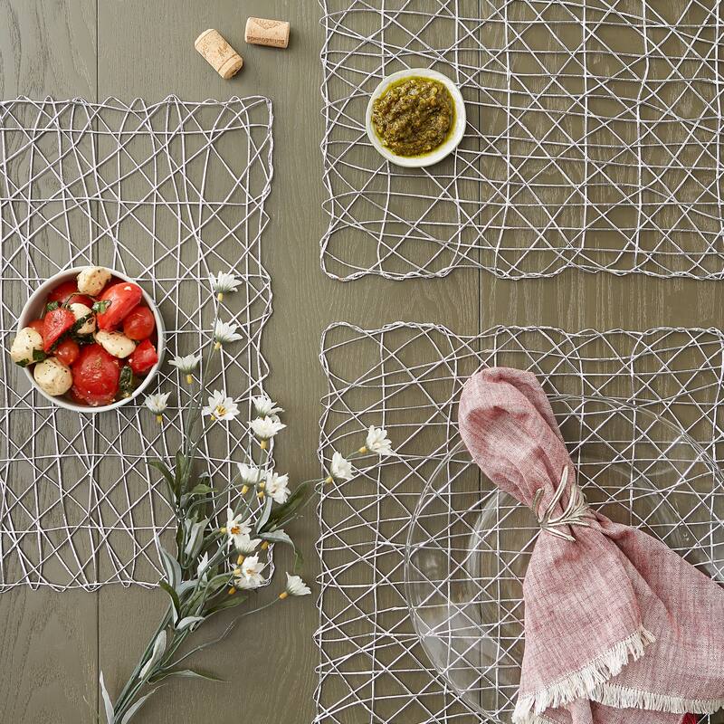 Design Imports Woven Paper Kitchen Placemat Set (Set of 6)
