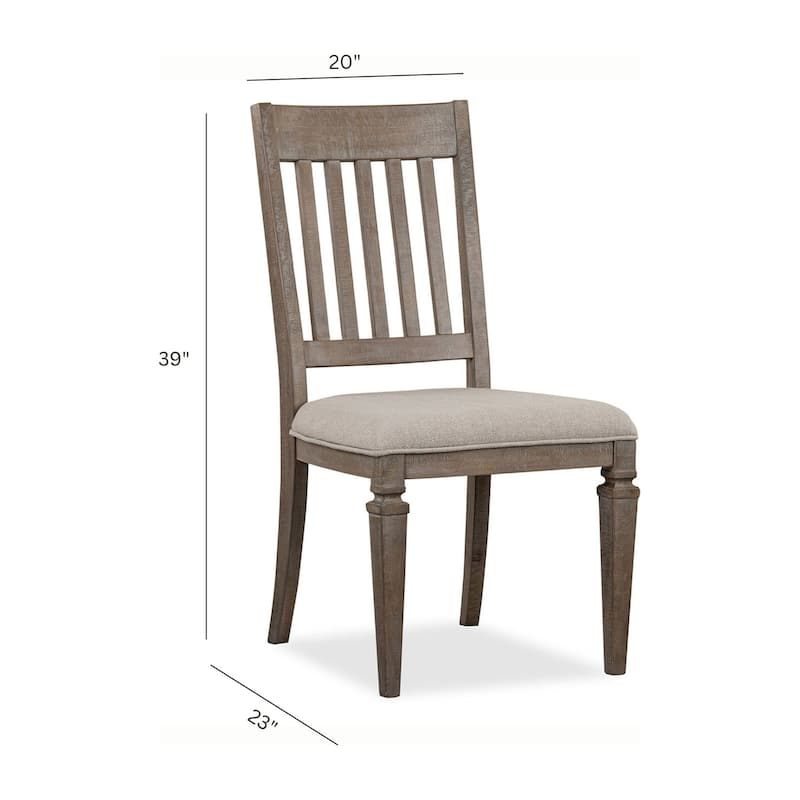 Magnussen Home Lancaster Dovetail Grey Upholstered Side Chair Two Pack - 20''W x 23''D x 39''H