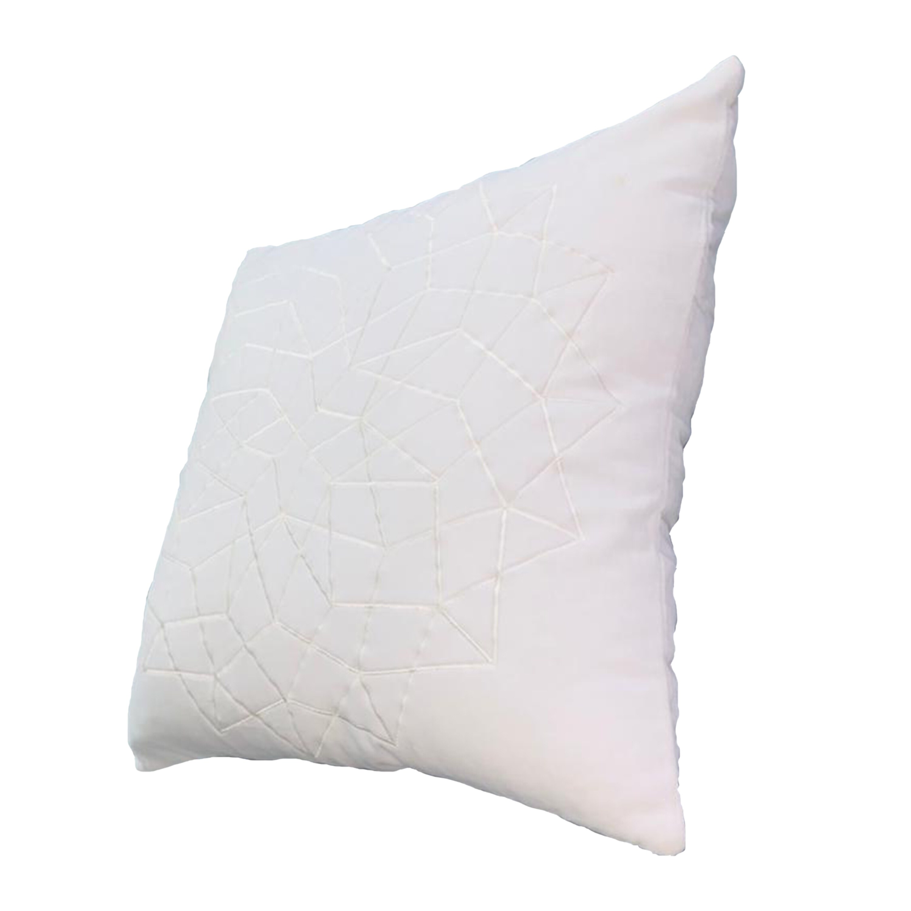 Hugo Series 20 Accent Throw Pillow Embroidered Geometric Abstract Pattern with Polyester Filler White Bed Bath Beyond 37530298