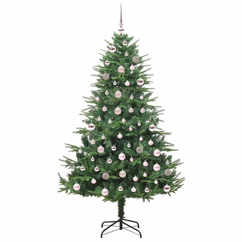 vidaXL Artificial Christmas Tree LED&Ball Set&Flocked Snow Decoration PVC&PE