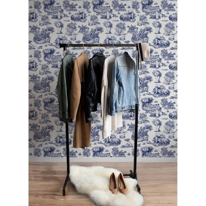 Rachel Antonoff Blue The Chase Peel Stick Wallpaper