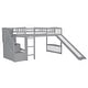preview thumbnail 16 of 15, Elegant Stairway Twin Size Loft Bed with Two Drawers, Convertible Ladder and Slide, Sturdy and Durable, Maximized Space, Grey